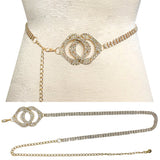 Fashion Stone Double Circle Chain Belt #JT11337 - Multiple Colors (PC)