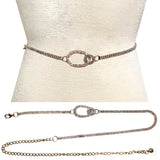 Fashion Rhinestone Oval Link Chain Belt #JT11357 - Multiple Colors (PC)