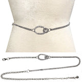 Fashion Rhinestone Oval Link Chain Belt #JT11357 - Multiple Colors (PC)