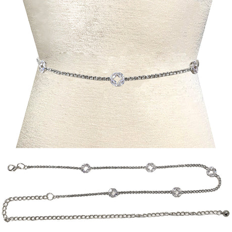 Fashion Stone Crystal Chain Belt #JT11365 - Multiple Colors (PC)