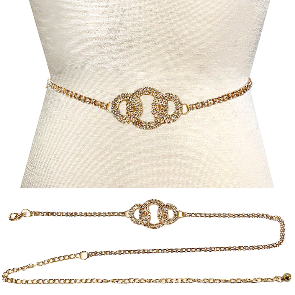Fashion Interlocking Stone Chain Belt #JT11378 - Multiple Colors (PC)