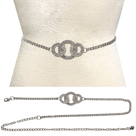 Fashion Interlocking Stone Chain Belt #JT11378 - Multiple Colors (PC)