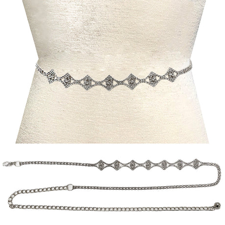 Fashion Rhinestone Diamond Link Chain Belt #JT11386 - Multiple Colors (PC)