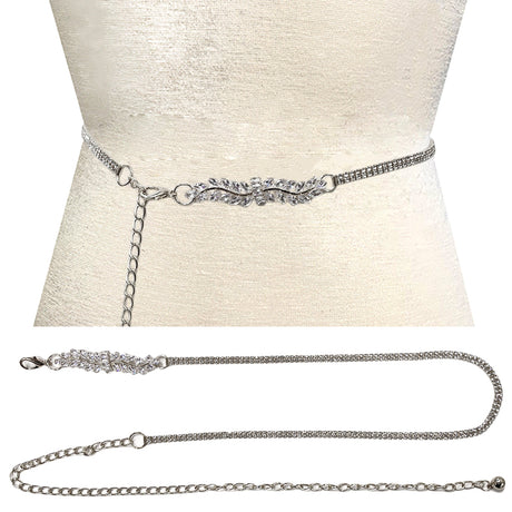 Fashion Crystal Leaf Stone Chain Belt #JT11392 - Multiple Colors (PC)