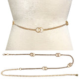 Fashion Rhinestone Circle Link Chain Belt #JT11404 - Multiple Colors (PC)