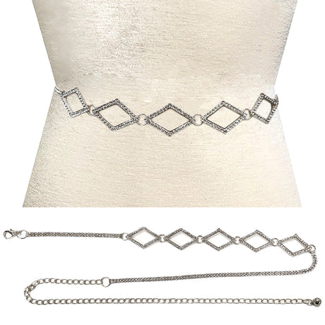 Fashion Rhinestone Diamond Chain Belt #JT11423 - Multiple Colors (PC)