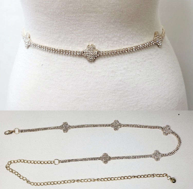 Fashion Small Stone Clover Belt #JT11462 - Multiple Colors (PC)