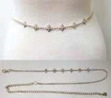 Fashion Rhinestone Clover Chain Belt #JT11472 - Multiple Colors (PC)