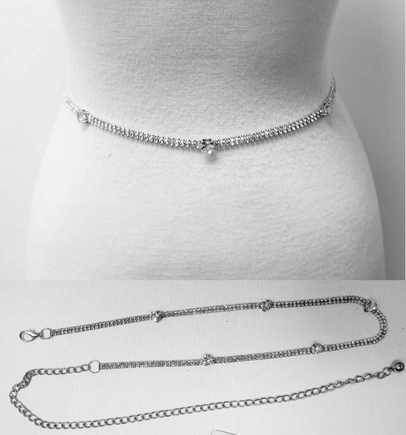 Fashion Small Heart Rhinestone Chain Belt #JT11482 - Multiple Colors (PC)