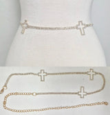 Fashion Open Cross Stone Chain Belt #JT11490 - Multiple Colors (PC)