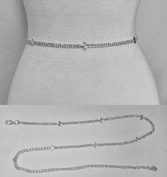 Fashion Sparkle Clover Chain Belt #JT11493 - Multiple Colors (PC)