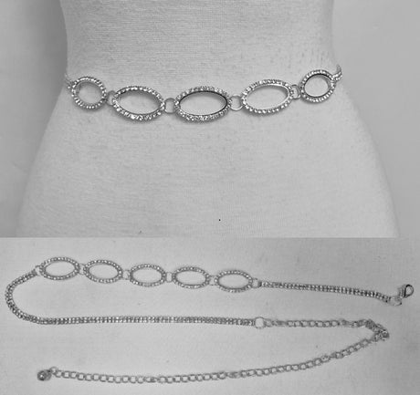 Fashion Oval Link Waist Chain Belt #JT11503 - Multiple Colors (PC)