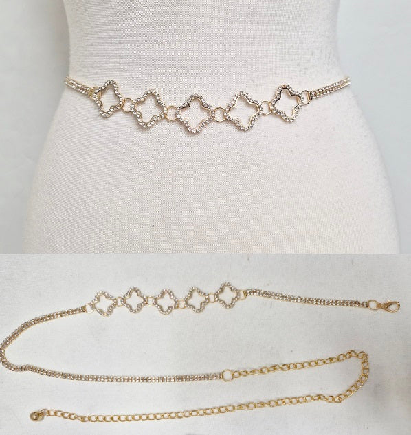 Fashion Small 5 Open Clover Belt #JT11504 - Multiple Colors (PC)