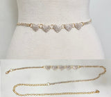 Fashion 5 Heart Stone Chain Belt #JT11505 - Multiple Colors (PC)