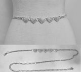 Fashion 5 Heart Stone Chain Belt #JT11505 - Multiple Colors (PC)
