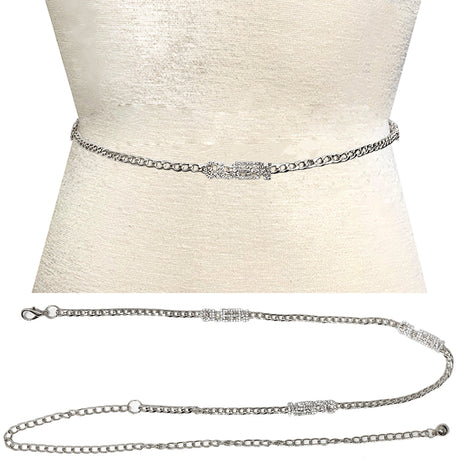 Fashion Rhinestone "QUEEN" Chain Belt #JT20242 - Multiple Colors (PC)