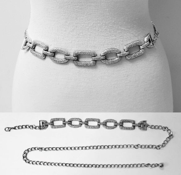 Fashion Bold Chain Belt #JT20347R Silver (PC)