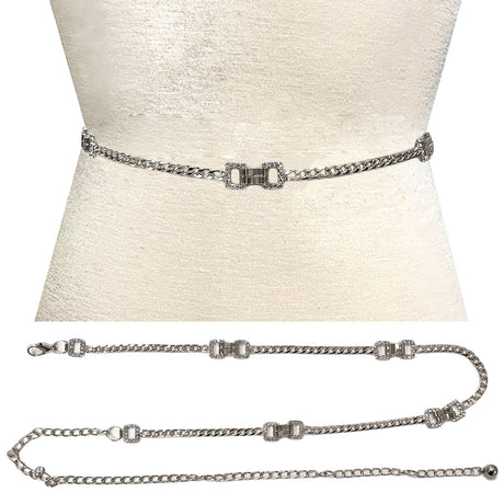 Fashion Rectangle Link Chain Belt #JT20396 - Multiple Colors (PC)