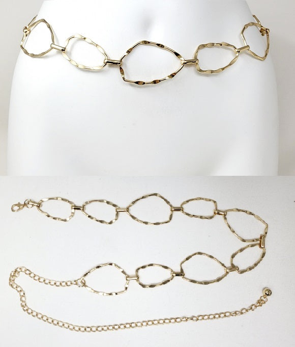 Fashion Hammered Open Link Chain Belt #JT20415 - Multiple Colors (PC)