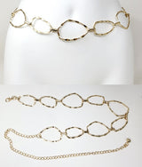 Fashion Hammered Open Link Chain Belt #JT20415 - Multiple Colors (PC)