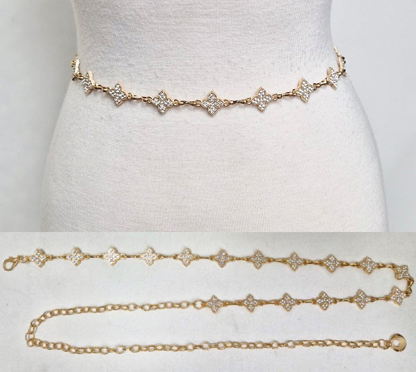 Fashion Bling Clover Chain Belt #JT20462 - Multiple Colors (PC)
