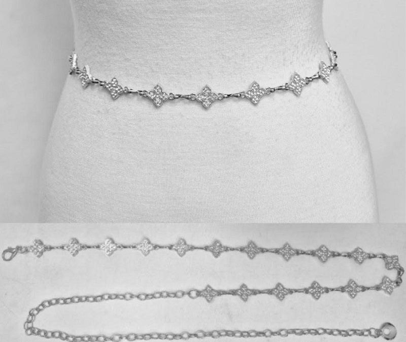 Fashion Bling Clover Chain Belt #JT20462 - Multiple Colors (PC)