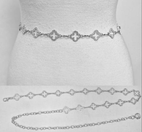 Fashion Stone Clover Chain Belt #JT20463 - Multiple Colors (PC)