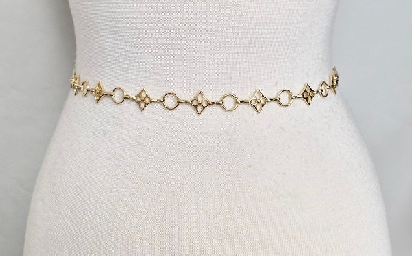 Fashion Small Circle & Diamond Chain Belt #JT20470 - Multiple Colors (PC)