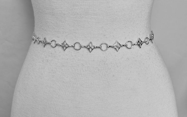 Fashion Small Circle & Diamond Chain Belt #JT20470 - Multiple Colors (PC)
