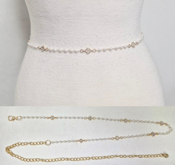 Fashion Pearl Waist Chain Belt #JT20485 - Multiple Colors (PC)