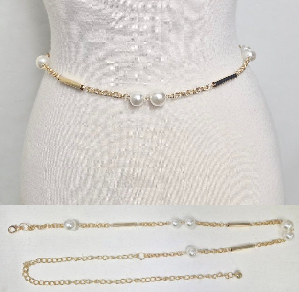 Fashion Pearl Waist Chain Belt #JT20508 - Multiple Colors (PC)