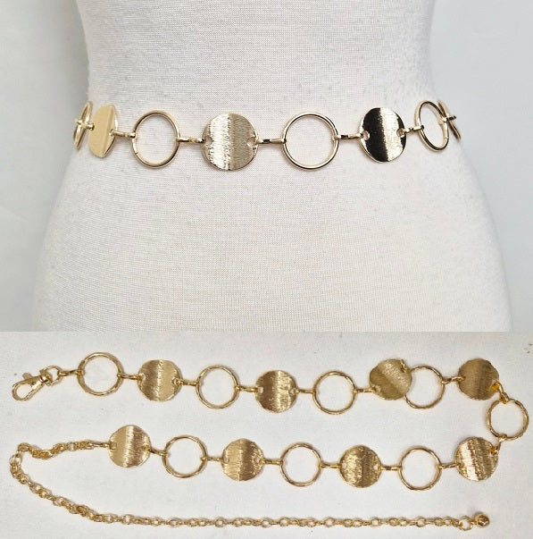 Fashion Disc Circle Chain Belt #JT20539 - Multiple Colors (PC)