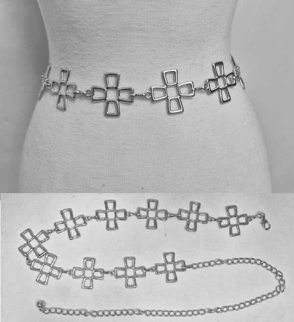 Fashion Cross Link Chain Belt #JT20549 - Multiple Colors (PC)