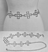 Fashion Cross Link Chain Belt #JT20549 - Multiple Colors (PC)