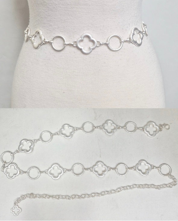 Fashion Clover & Circle Chain Belt #JT20550 - Multiple Colors (PC)