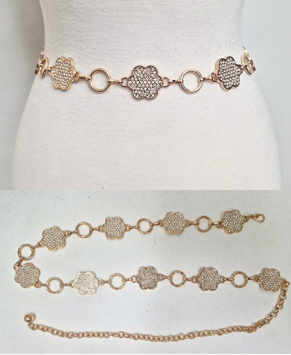Fashion Flower Chain Belt #JT20551 - Multiple Colors (PC)