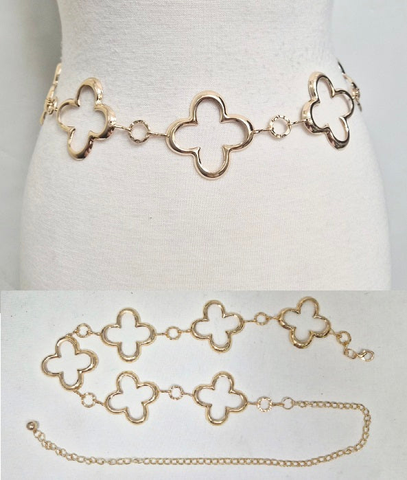 Fashion Large Open Clover Chain Belt #JT20581 - Multiple Colors (PC)