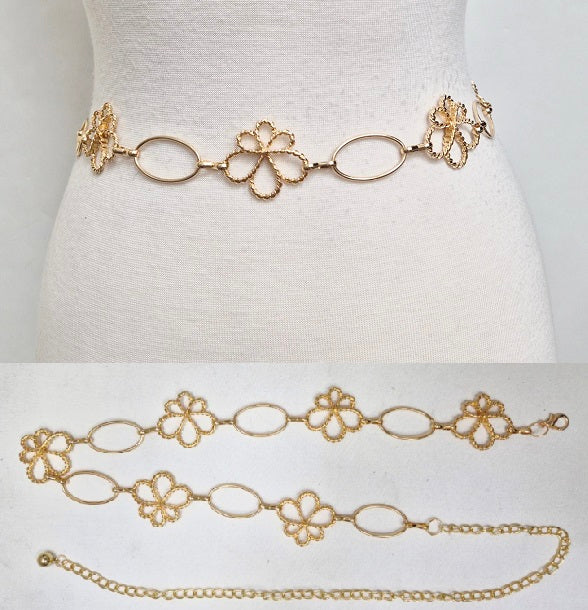 Fashion Open Flower Chain Belt #JT20583 - Multiple Colors (PC)