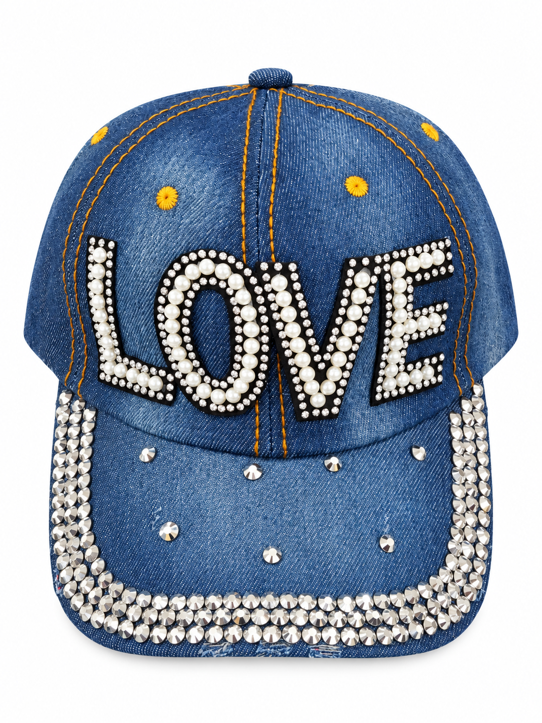 Fashion Jeweled Denim Love Cap (PC)