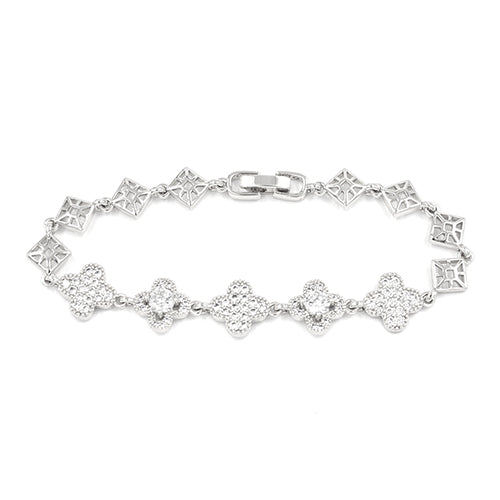 Fashion Clover Crystal Link Bracelet #KB2242 - Multiple Colors (PC)