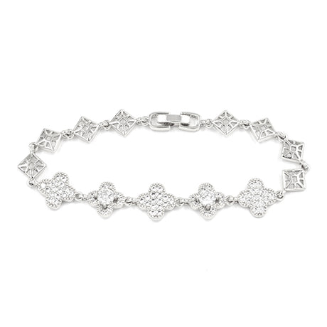 Fashion Clover Crystal Link Bracelet #KB2242 - Multiple Colors (PC)