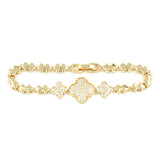Fashion Triple Clover Link Bracelet #KB2249 - Multiple Colors (PC)