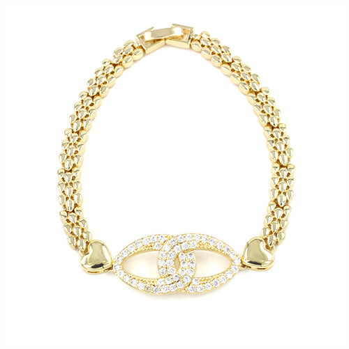 Fashion Double Loop Link Bracelet #KB2253 - Multiple Colors (PC)