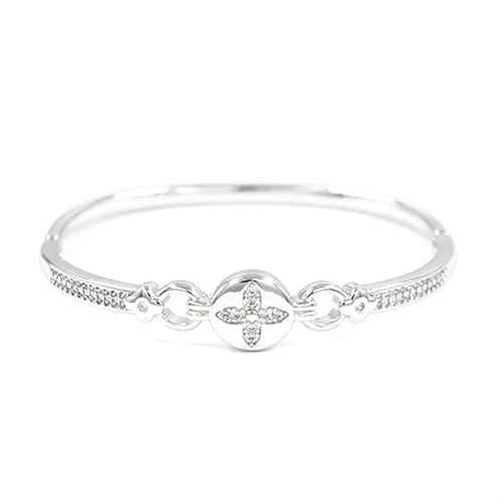 Fashion Clover Accent Bangle Bracelet #KB2273 - Multiple Colors (PC)