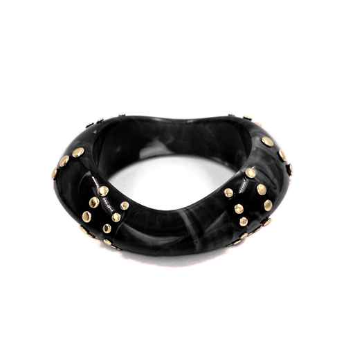 Fashion Studded Acrylic Bangle Bracelet #KB2322 - Multiple Colors (PC)