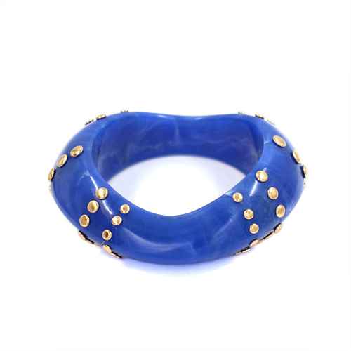 Fashion Studded Acrylic Bangle Bracelet #KB2322 - Multiple Colors (PC)