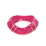 Fashion Studded Acrylic Bangle Bracelet #KB2322 - Multiple Colors (PC)