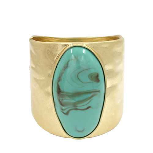 Fashion Amber Stone Cuff Bracelet #KB2328 - Multiple Colors (PC)