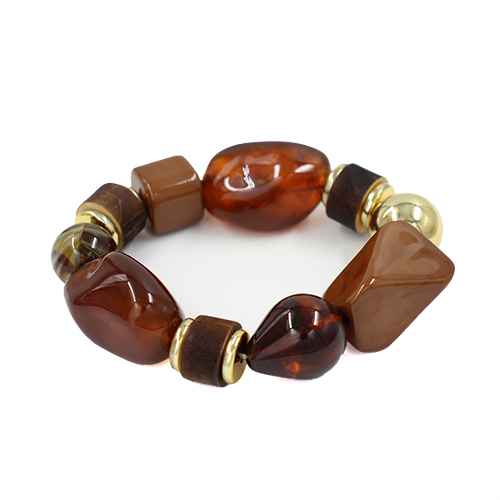 Fashion Multi-Tone Bead Stretch Bracelet #KB2329 - Multiple Colors (PC)