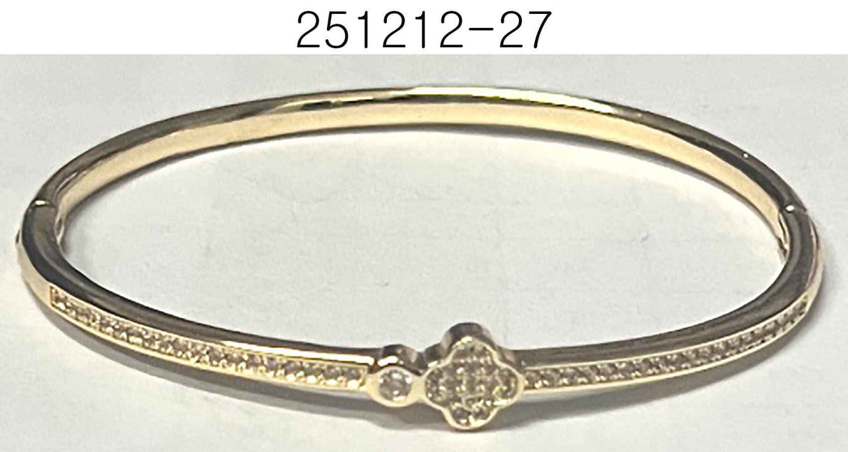 Fashion Small Clover Bangle Bracelet #KB2339GD (PC)